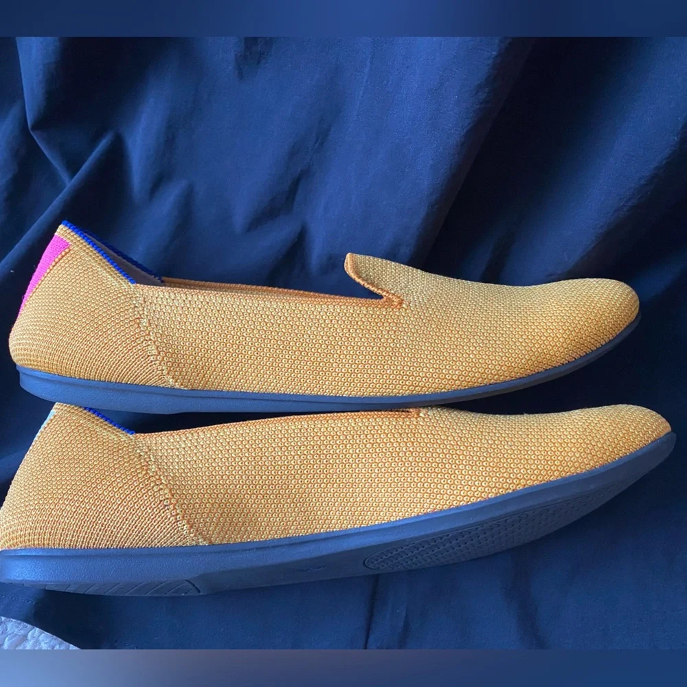 Rothys Lemon Drop 6.5 Retired Color Lemonade Flats Slip On Washable Yellow Pink - Picture 5 of 9